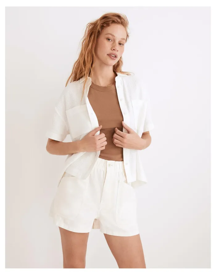 Women Garment Dyed Pull On Utility Shorts Vintage Canvas Madewell Shorts
