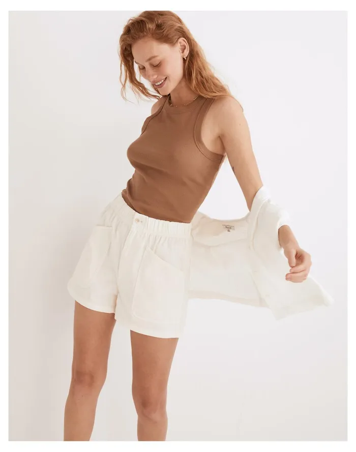 Women Garment Dyed Pull On Utility Shorts Vintage Canvas Madewell Shorts Women Garment Dyed Pull On Utility Shorts Vintage Canvas Madewell Shorts
