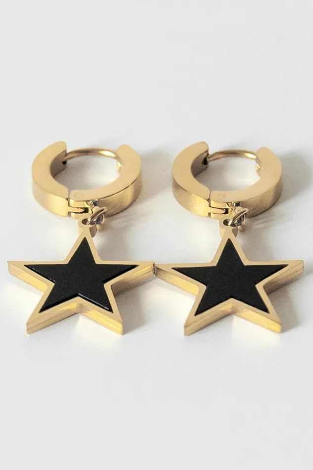 Women Gold Star Drop Earring Roman Jewellery
