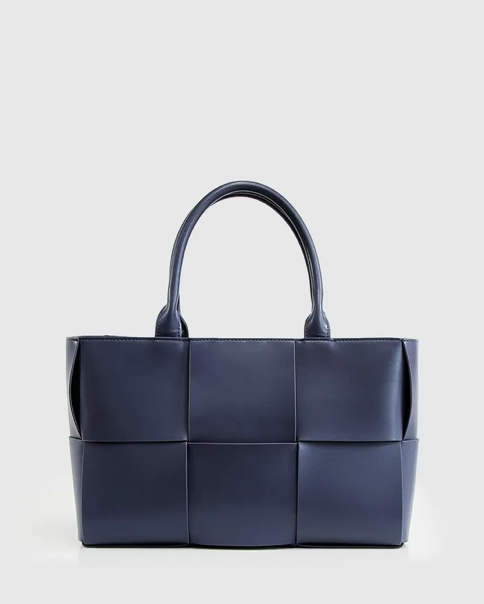 Women Handbags Belle and Bloom Long Way Home Woven Tote 8211 Navy