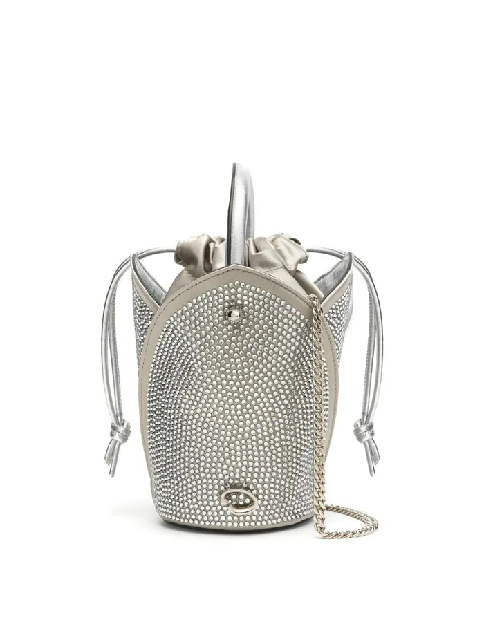 Women Handbags Oscar De La Renta Crystal Pav Tulipan Nano Bag Light Grey Women Handbags Oscar De La Renta Crystal Pav Tulipan Nano Bag Light Grey