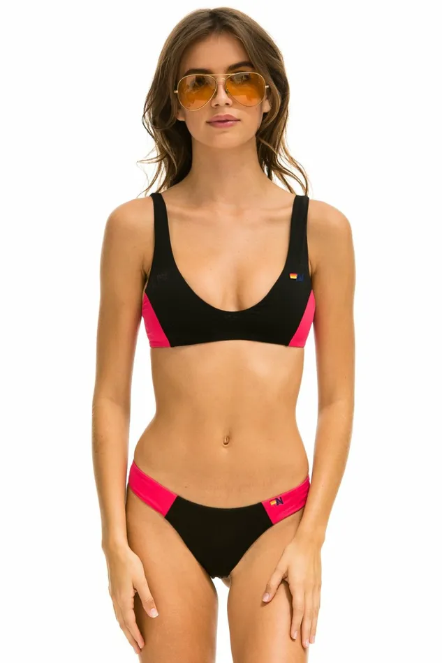 Women HICUT COLOR BLOCK CHEEKY BIKINI BOTTOMS 8211 BLACK RED Aviator Nation Women HICUT COLOR BLOCK CHEEKY BIKINI BOTTOMS 8211 BLACK RED Aviator Nation