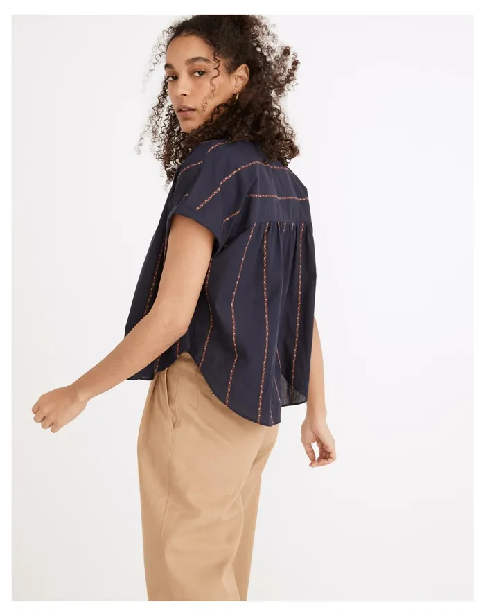 Women Hilltop Shirt In Jacquard Stripe Floral Dobby Madewell Tops and Shirts Women Hilltop Shirt In Jacquard Stripe Floral Dobby Madewell Tops and Shirts