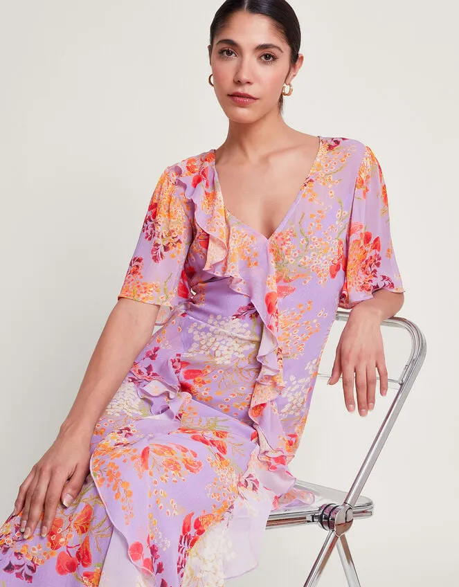 Women Imogen Ruffle Dress Purple Monsoon Dresses