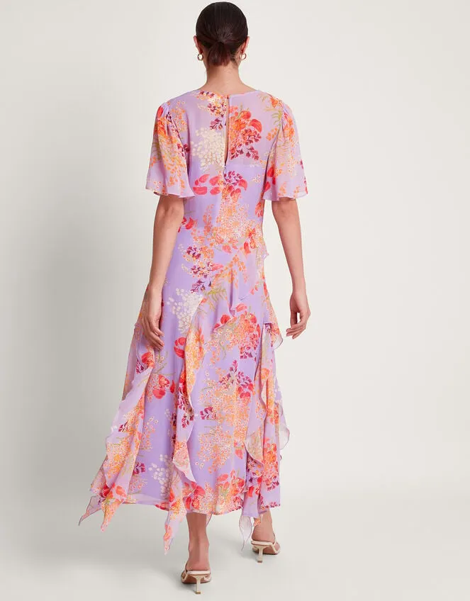 Women Imogen Ruffle Dress Purple Monsoon Dresses