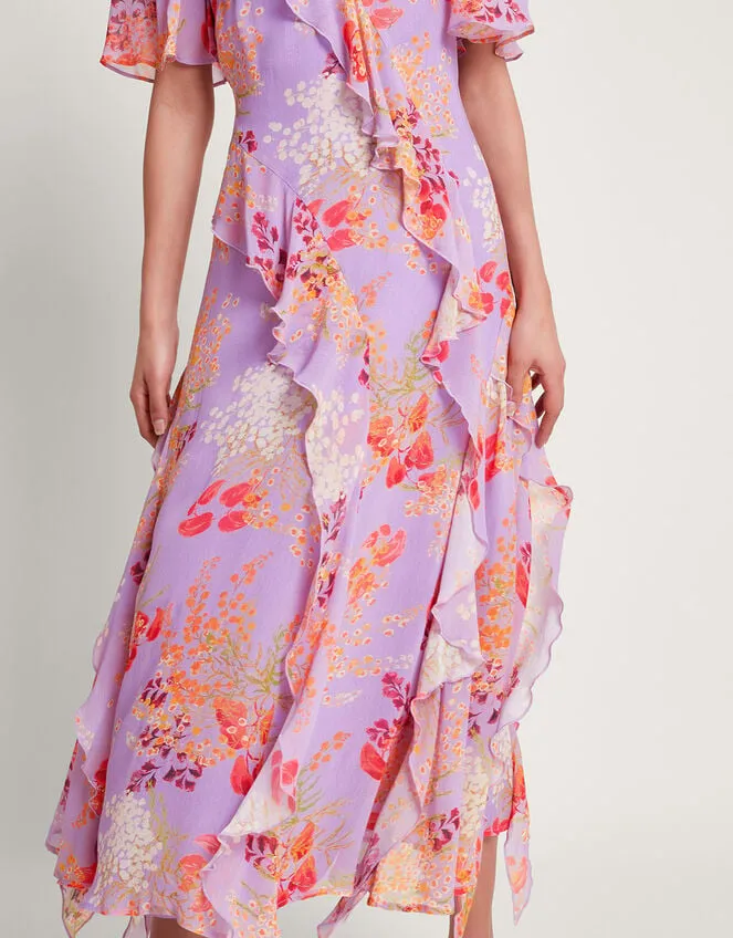 Women Imogen Ruffle Dress Purple Monsoon Dresses