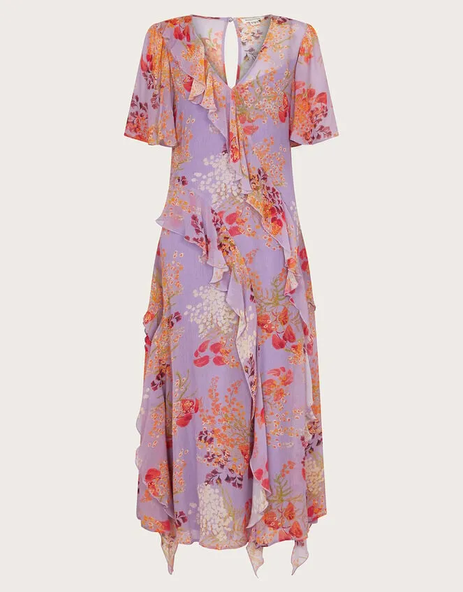 Women Imogen Ruffle Dress Purple Monsoon Dresses
