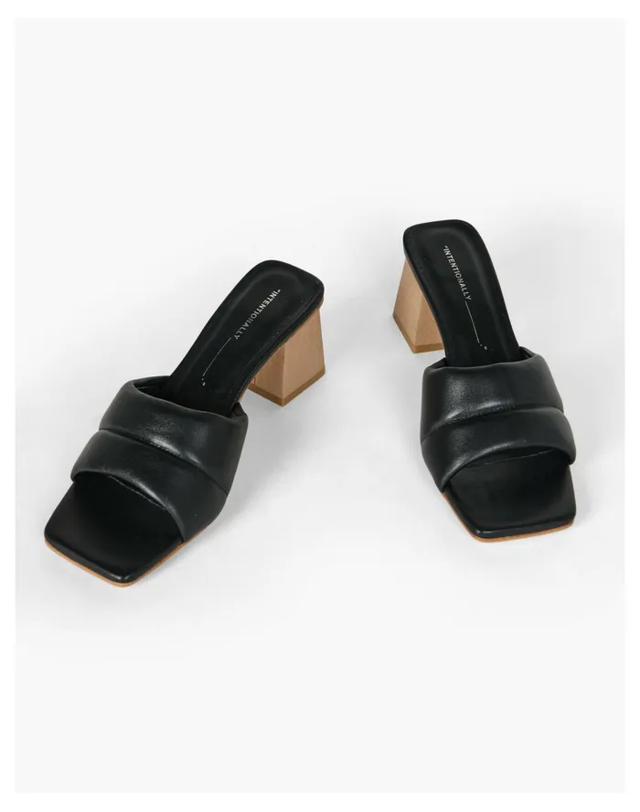 Women Intentionally Blank TABBI Heeled Slide Black Madewell Heels Women Intentionally Blank TABBI Heeled Slide Black Madewell Heels