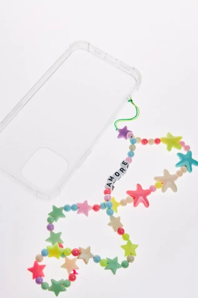 Women Iphone 1212 Pro Case With Beaded Necklace In Clear Transparent Brentiny Paris Phone Cases