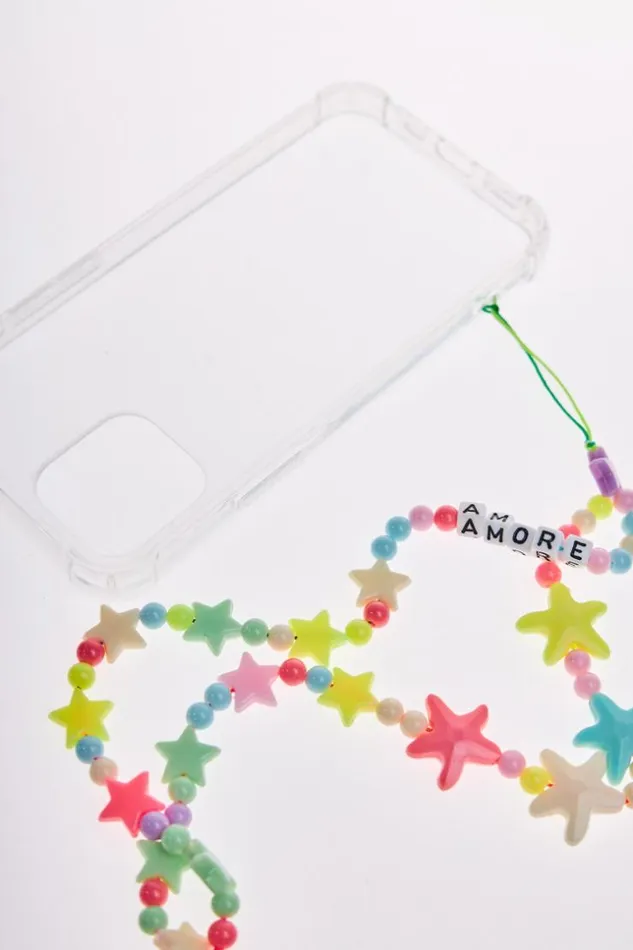 Women Iphone 1212 Pro Case With Beaded Necklace In Clear Transparent Brentiny Paris Phone Cases