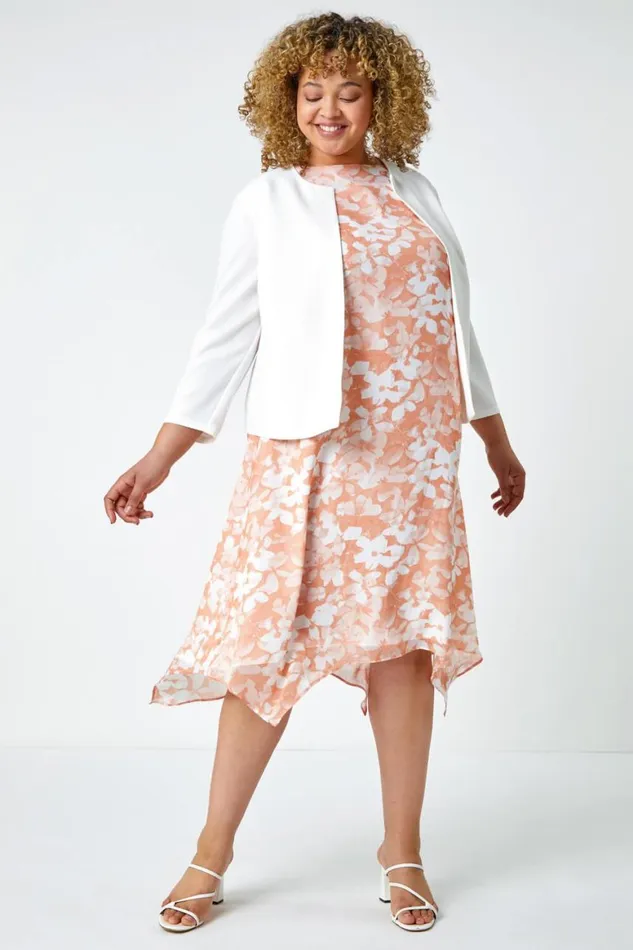 Women Ivory Curve Cropped Crepe Jacket Roman Jackets