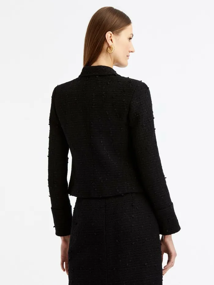 Women Jackets and Coats Oscar De La Renta Boucle Tweed Jacket Black Women Jackets and Coats Oscar De La Renta Boucle Tweed Jacket Black
