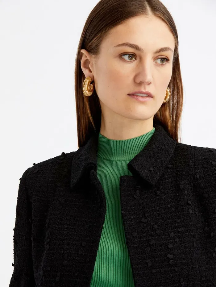 Women Jackets and Coats Oscar De La Renta Boucle Tweed Jacket Black Women Jackets and Coats Oscar De La Renta Boucle Tweed Jacket Black