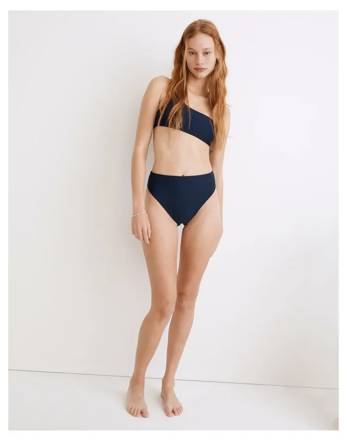 Women Jade Swim Incline Bikini Bottom Navy Madewell Swim
