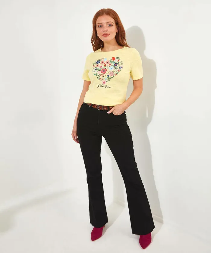 Women Joe Browns All The Love Graphic Tee Lemon Women Joe Browns All The Love Graphic Tee Lemon