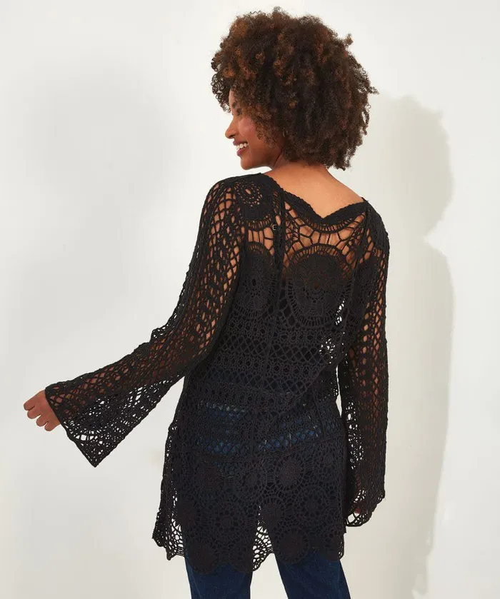 Women Joe Browns Beautifully Boho Crochet Jumper Black Women Joe Browns Beautifully Boho Crochet Jumper Black