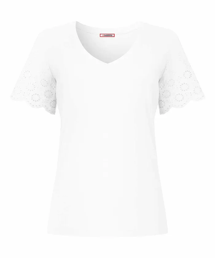 Women Joe Browns Broderie Sleeve Tee Whiteredlilac Women Joe Browns Broderie Sleeve Tee Whiteredlilac