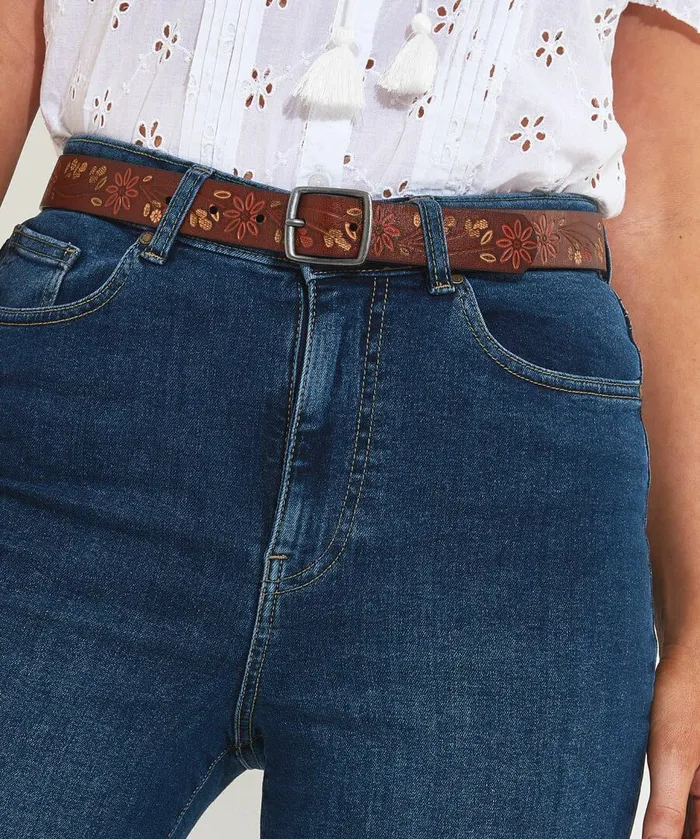 Women Joe Browns California Tooled Leather Belt Brownmulti Women Joe Browns California Tooled Leather Belt Brownmulti