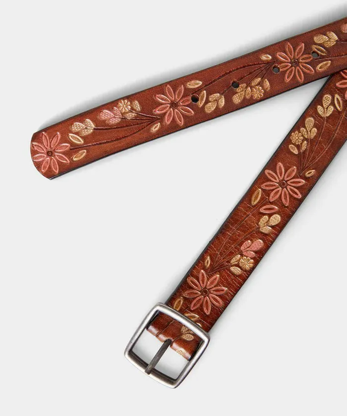 Women Joe Browns California Tooled Leather Belt Brownmulti Women Joe Browns California Tooled Leather Belt Brownmulti