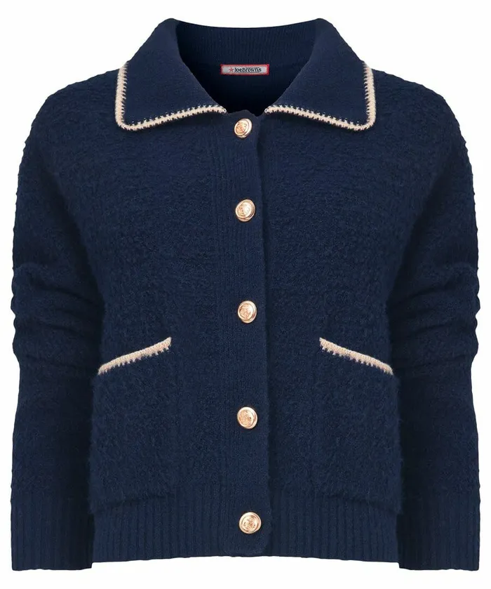 Women Joe Browns Celeste Collared Cardigan Navy Women Joe Browns Celeste Collared Cardigan Navy