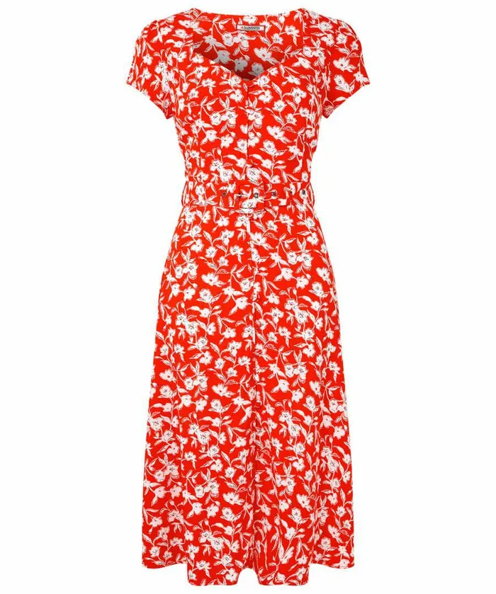 Women Joe Browns Celine Belted Dress Red Women Joe Browns Celine Belted Dress Red