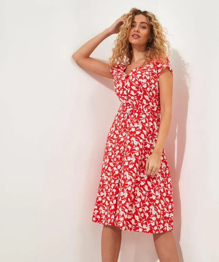 Women Joe Browns Celine Belted Dress Red Women Joe Browns Celine Belted Dress Red