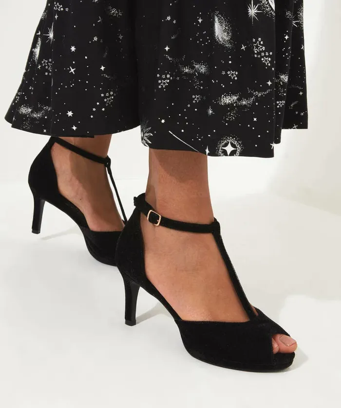 Women Joe Browns Cover Girl T Bar Shoes Black Women Joe Browns Cover Girl T Bar Shoes Black