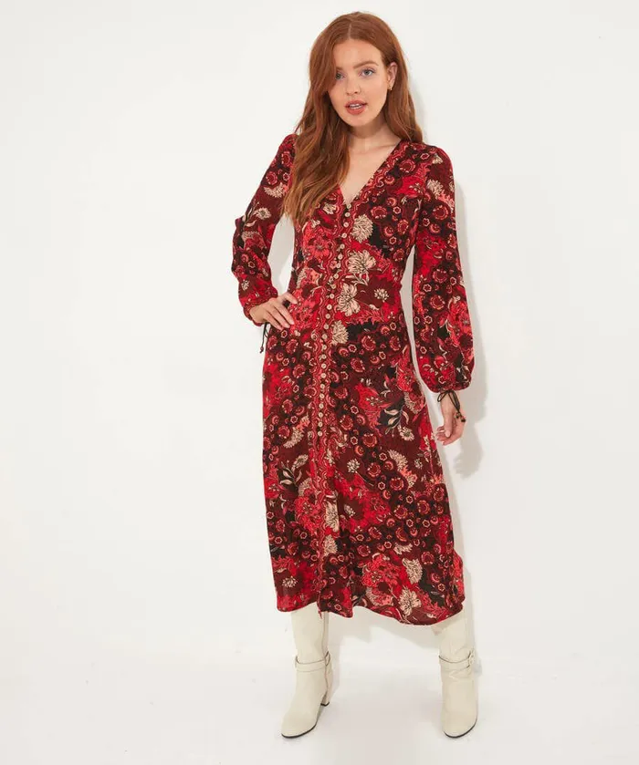 Women Joe Browns Evie Boho Dress Red Women Joe Browns Evie Boho Dress Red