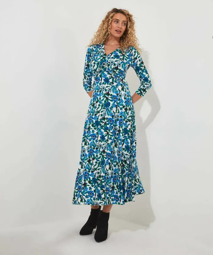 Women Joe Browns Laura Wrap Jersey Dress Blue