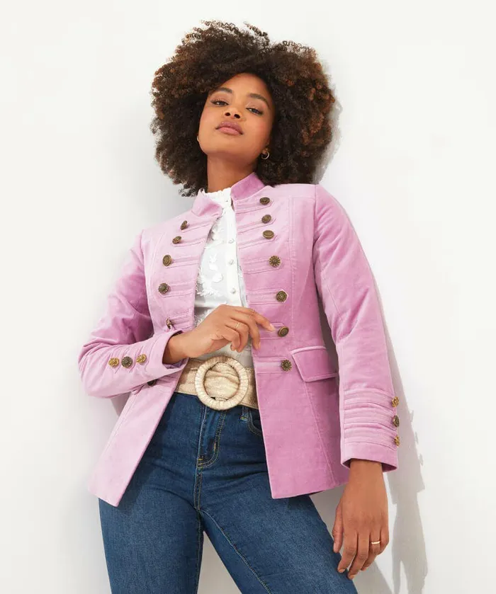Women Joe Browns Marley Military Jacket Lilac Women Joe Browns Marley Military Jacket Lilac