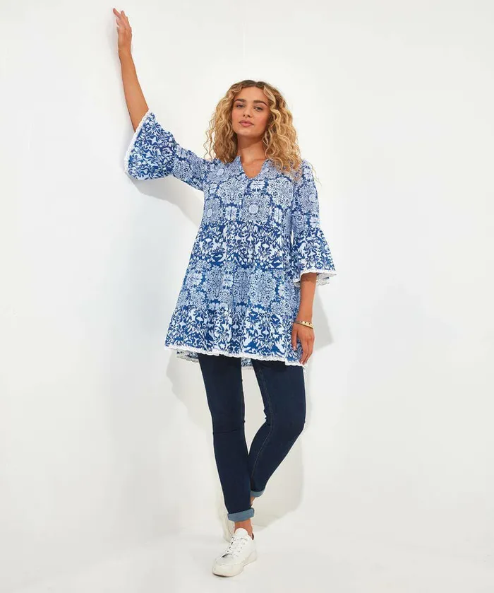 Women Joe Browns Moroccan Skies Tunic Blue
