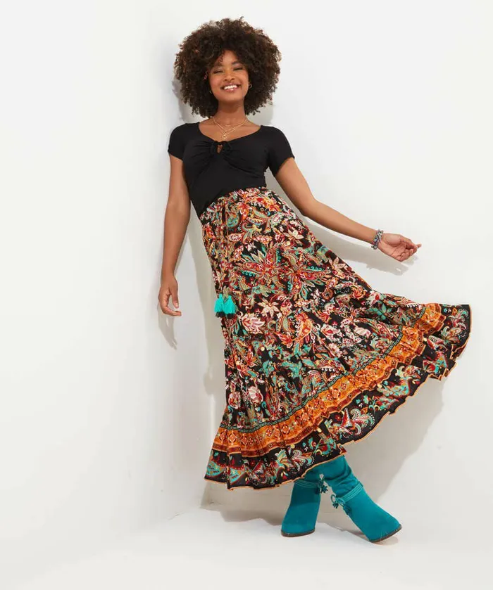 Women Joe Browns Saffron Border Skirt Multi