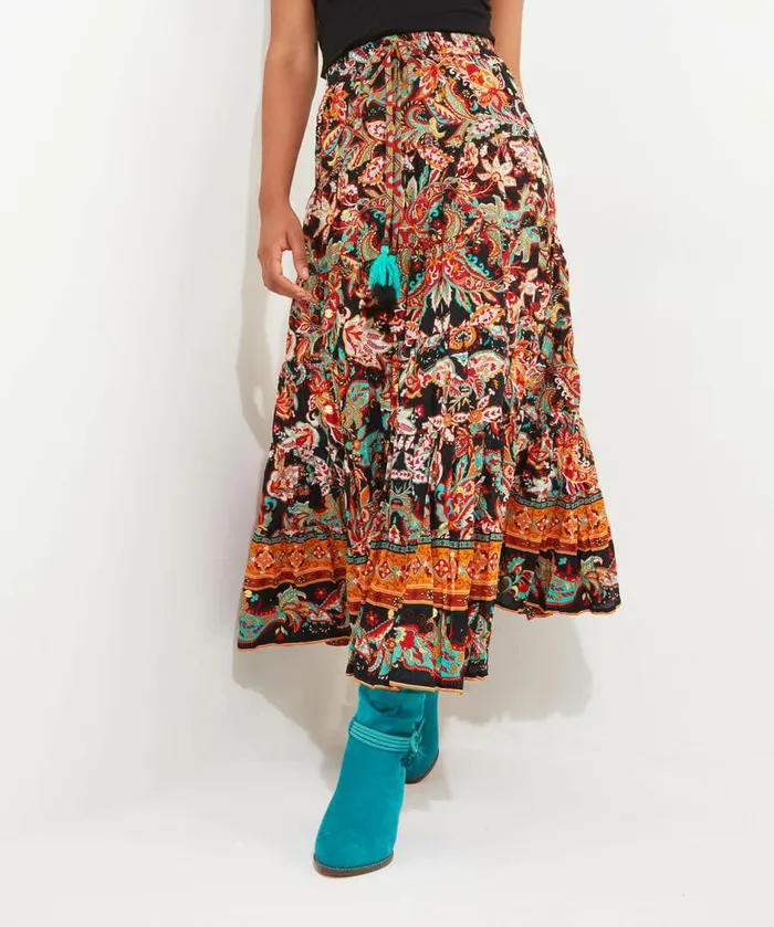 Women Joe Browns Saffron Border Skirt Multi Women Joe Browns Saffron Border Skirt Multi