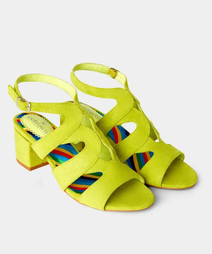 Women Joe Browns Sensational Strappy Shoes Lime Women Joe Browns Sensational Strappy Shoes Lime