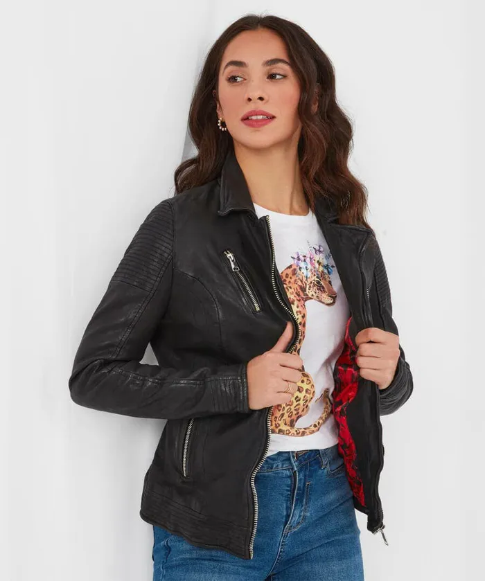 Women Joe Browns The Forever Black Leather Jacket Black