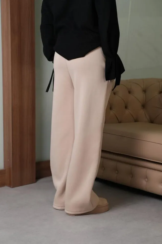 Women Jogging Large Beige Avec Empicement Blanc Beige Brentiny Paris Jogging Bottoms Women Jogging Large Beige Avec Empicement Blanc Beige Brentiny Paris Jogging Bottoms