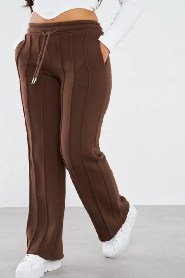Women Jogging Marron Avec Relief Brown Brentiny Paris Pants