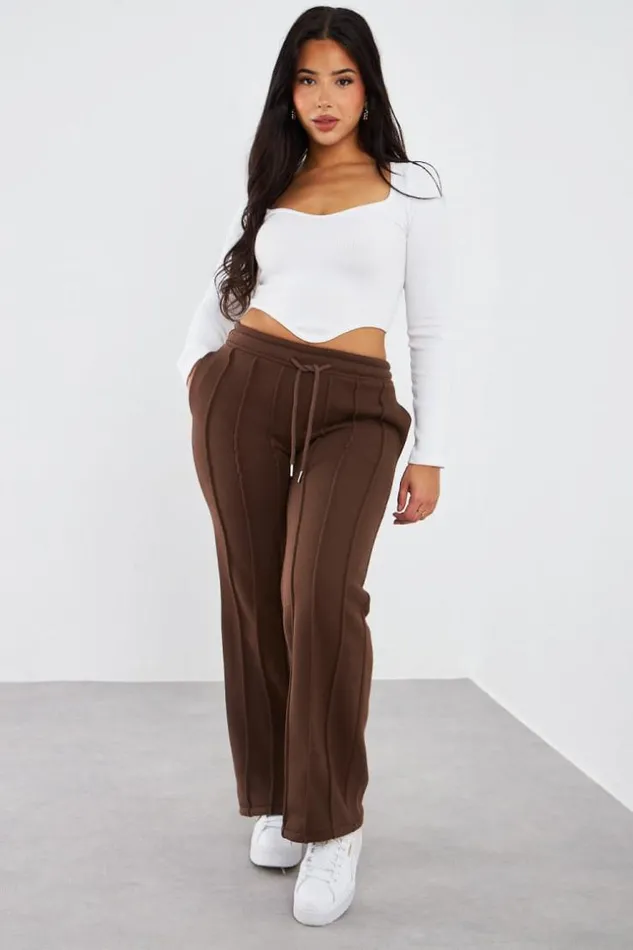 Women Jogging Marron Avec Relief Brown Brentiny Paris Pants