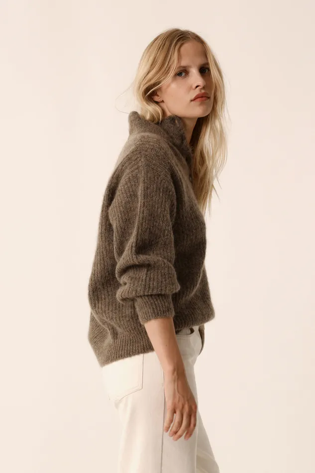 Women Jumper Anna Galet Pull Alpaga Superfine Gris Des Petits Hauts Jumpers and Cardigans