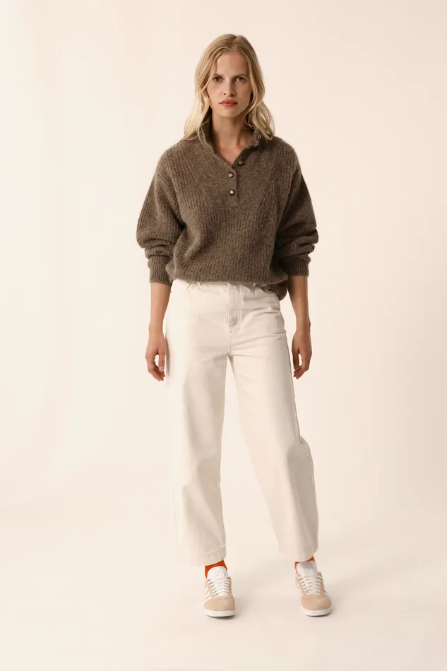Women Jumper Anna Galet Pull Alpaga Superfine Gris Des Petits Hauts Jumpers and Cardigans