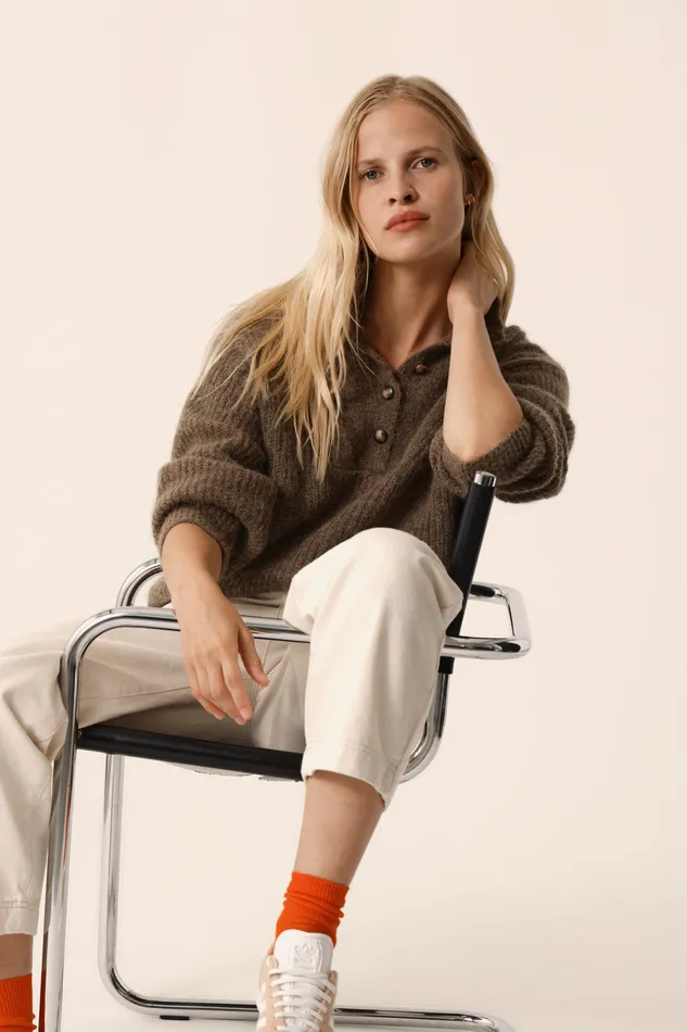 Women Jumper Anna Galet Pull Alpaga Superfine Gris Des Petits Hauts Jumpers and Cardigans