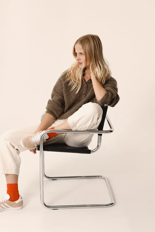 Women Jumper Anna Galet Pull Alpaga Superfine Gris Des Petits Hauts Jumpers and Cardigans