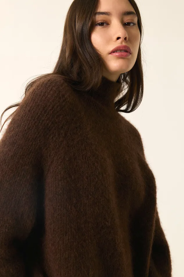 Women Jumper Bergamote Ours Pull Alpaga Superfine Marron Des Petits Hauts Jumpers and Cardigans