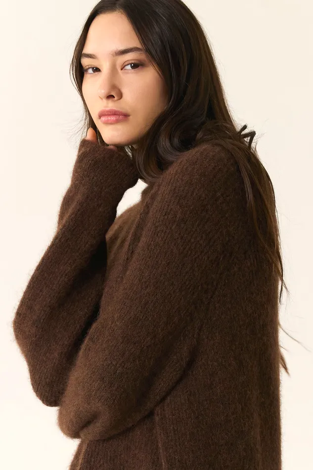Women Jumper Bergamote Ours Pull Alpaga Superfine Marron Des Petits Hauts Jumpers and Cardigans