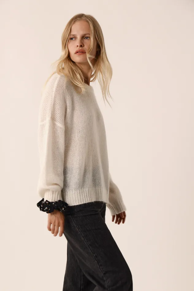 Women Jumper Bulon Ecru Pull Mohair cru Des Petits Hauts Jumpers and Cardigans