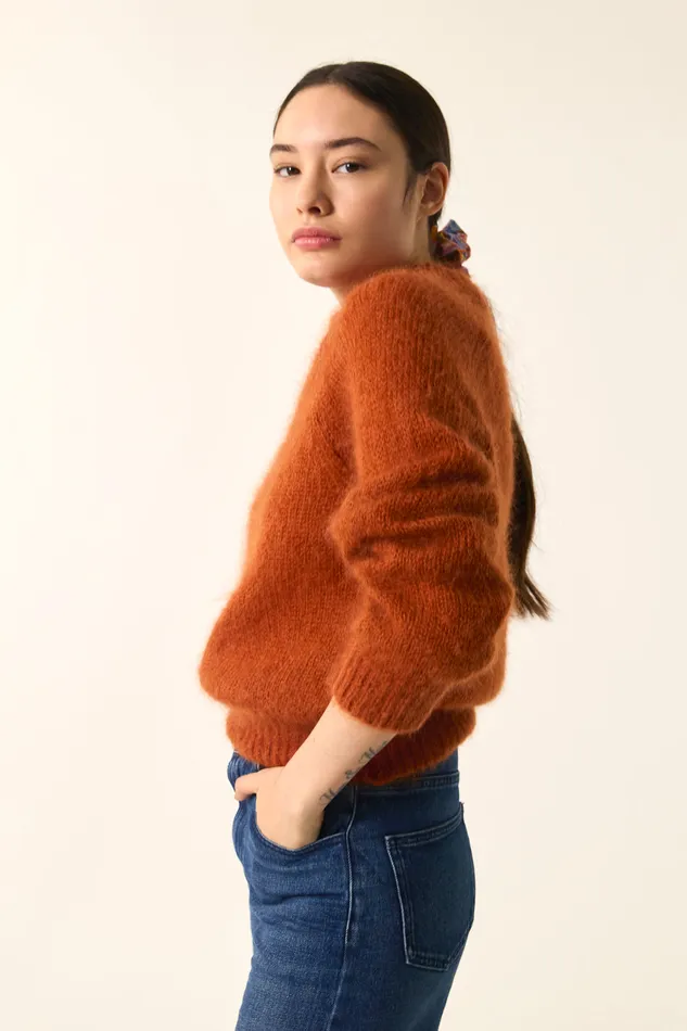 Women Jumper Chachou Lave Pull Mohair Orange Des Petits Hauts Jumpers and Cardigans
