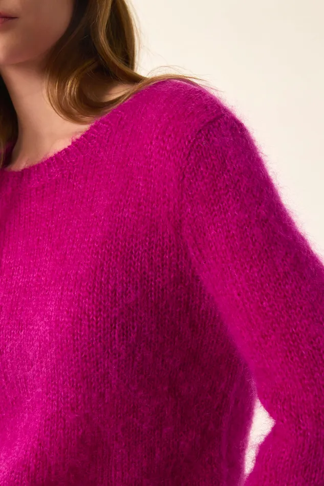 Women Jumper Chouky Lupin Pull Mohair Rose Fuchsia Des Petits Hauts Jumpers and Cardigans