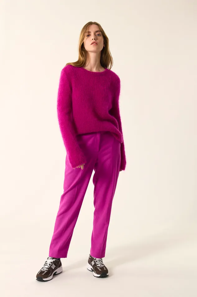 Women Jumper Chouky Lupin Pull Mohair Rose Fuchsia Des Petits Hauts Jumpers and Cardigans