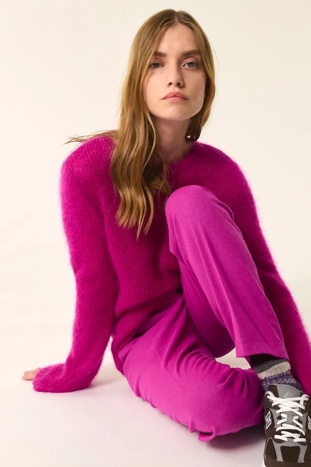Women Jumper Chouky Lupin Pull Mohair Rose Fuchsia Des Petits Hauts Jumpers and Cardigans