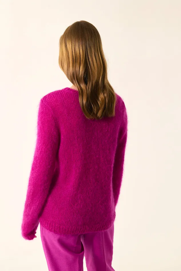 Women Jumper Chouky Lupin Pull Mohair Rose Fuchsia Des Petits Hauts Jumpers and Cardigans